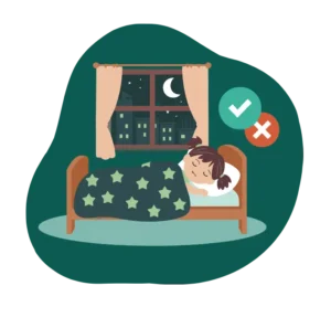 Meisje slaapt met minder luchtvochtigheid