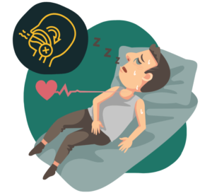 Iemand met laast van slaapapneu