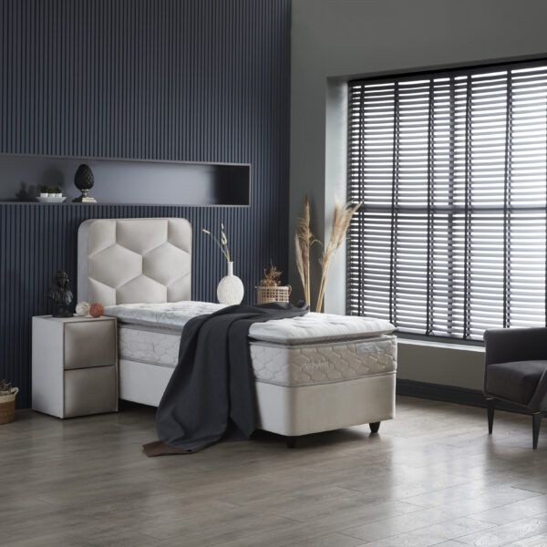 Opbergboxspring Dolcebedd Beige 90x200 - Eenpersoons