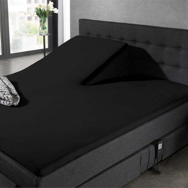 Splittopper Jersey Hoeslaken Zwart 160 x 220