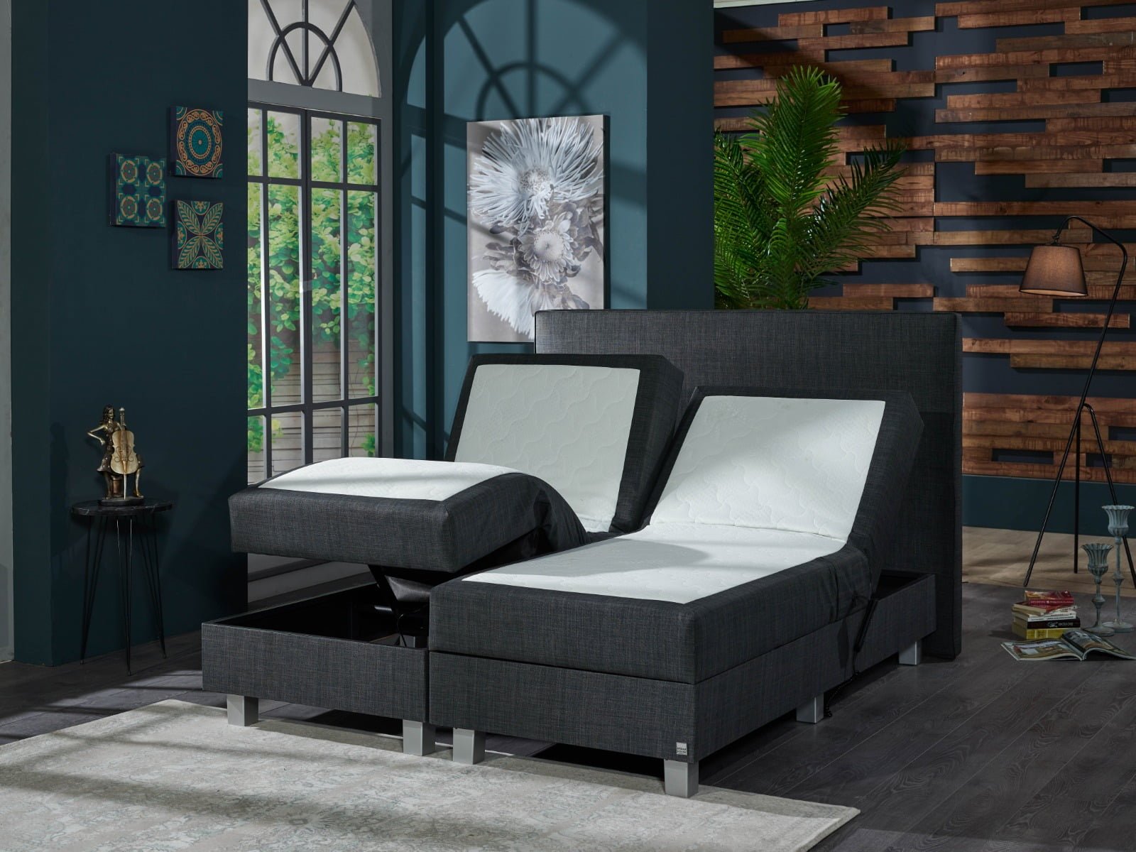 Elektrische boxspring Boston in verstelde stand